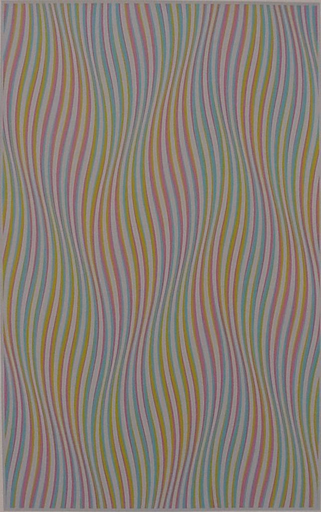 Bridget Riley silkscreen: Bridget Riley (British 1931- )- ''Elapse''- silkscreen in colors, 1982, signed, dated and titled in pencil, edition of 260, The Print Club of Cleveland publication no. 60. 40 x 25''