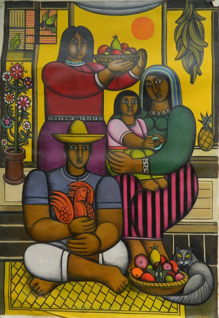 John Ulbricht oil: John Ulbricht (American 1926-2006)- Mexican Family- oil on canvas, signed Ulbricht lower right. 50 x 34''