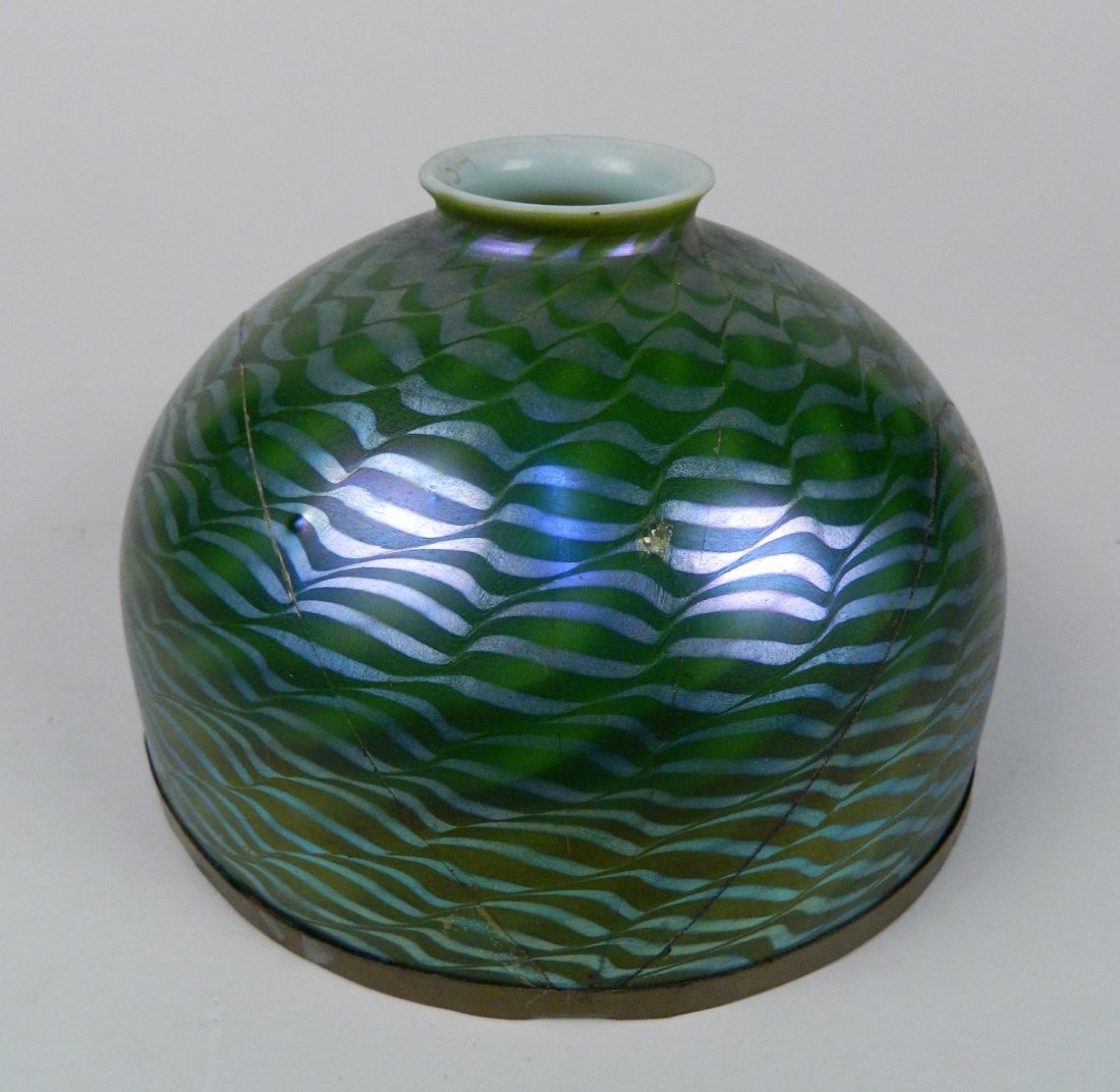 Tiffany green damascene lamp shade (1 of 5)