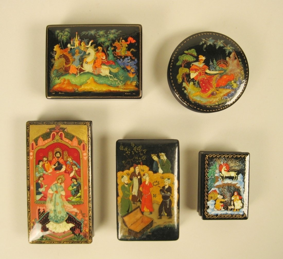 5 Russian lacquer boxes (1 of 10)