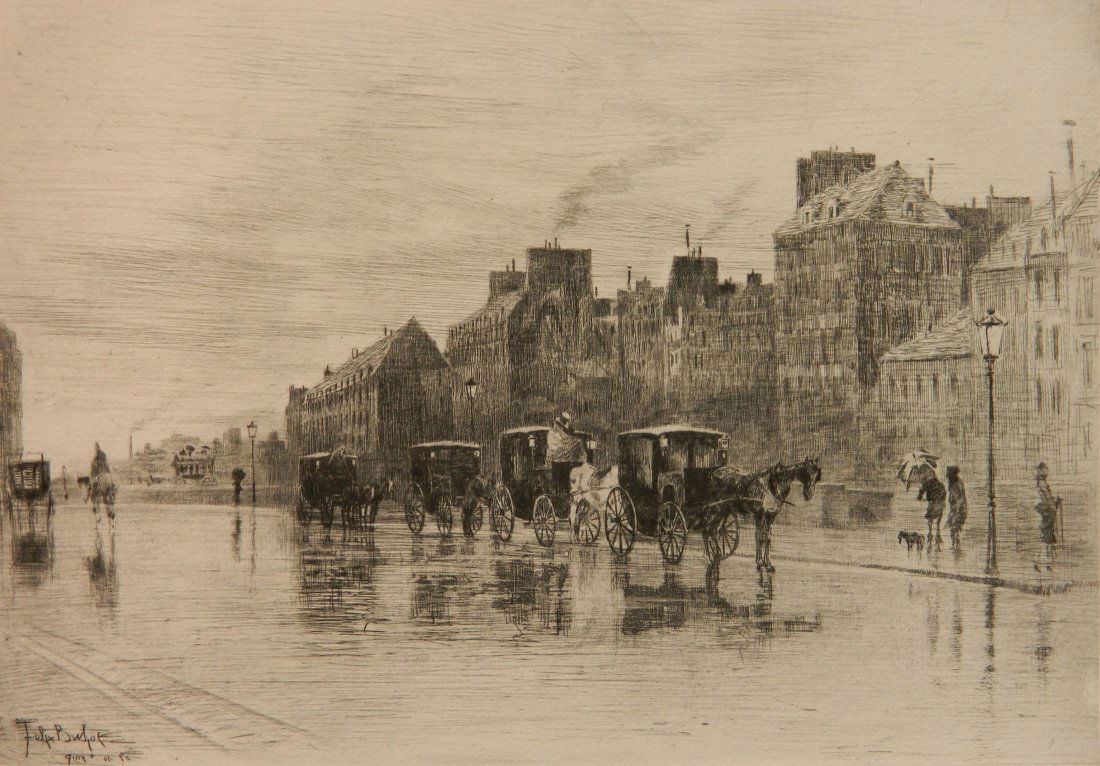 Felix Buhot etching (1 of 5)