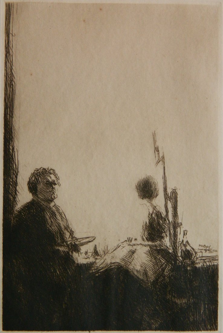 James McBey etching (1 of 3)