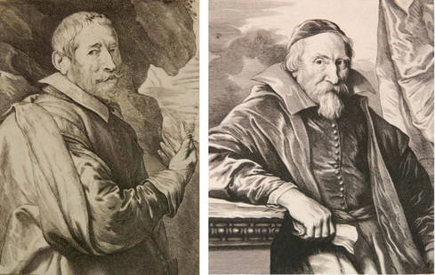 Lucas Vorsterman after Van Dyck 2 etchings: Lucas Vorsterman (Flemish 1595-1675) after Anthony Van Dyck (1599-1641)- Joos de Momper (Judows de Momper); Portrait of Wencelas Coeberger- 1 etching and engraving (mounted to support sheet) and 1 eng