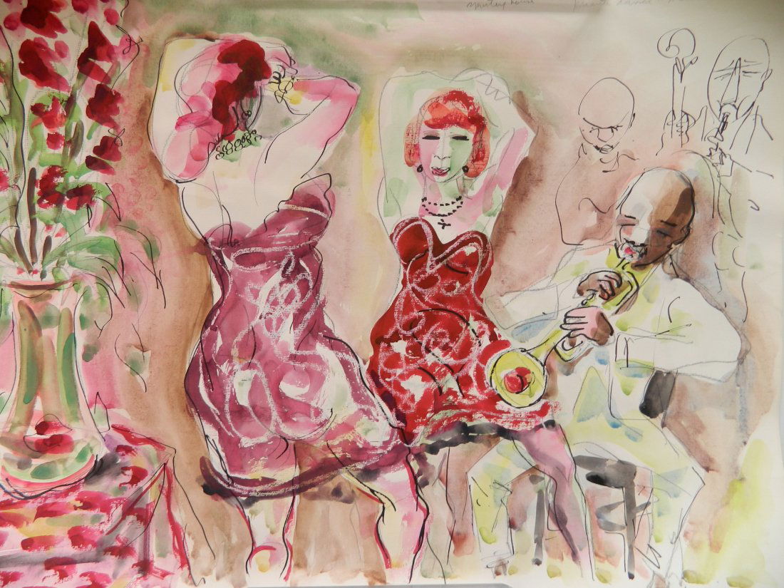 Stephen Longstreet watercolor and pen and ink (1 of 4)