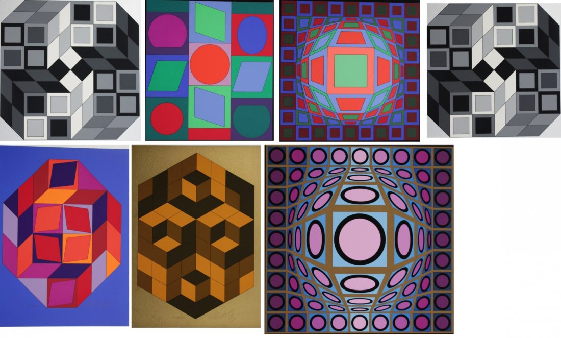 Victor Vasarely set of 7 silkscreens (1 of 10)