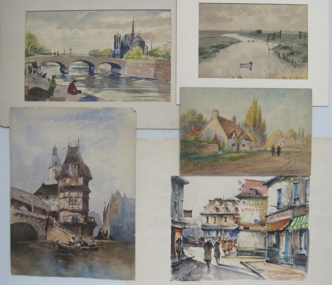 European School 5 watercolors (1 of 8)