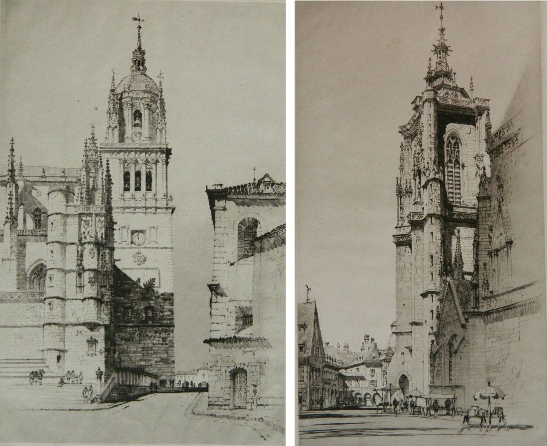 Samuel Chamberlain 2 etchings (1 of 9)