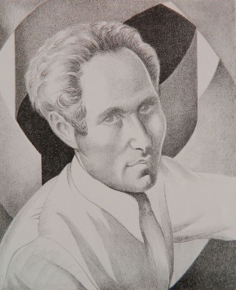 Mabel Dwight lithograph: Mabel Dwight- Portrait of Roderick Seidenberg- lithograph, 1928, signed and dated in pencil, good condition. 9 5/8 x 8 1/8''