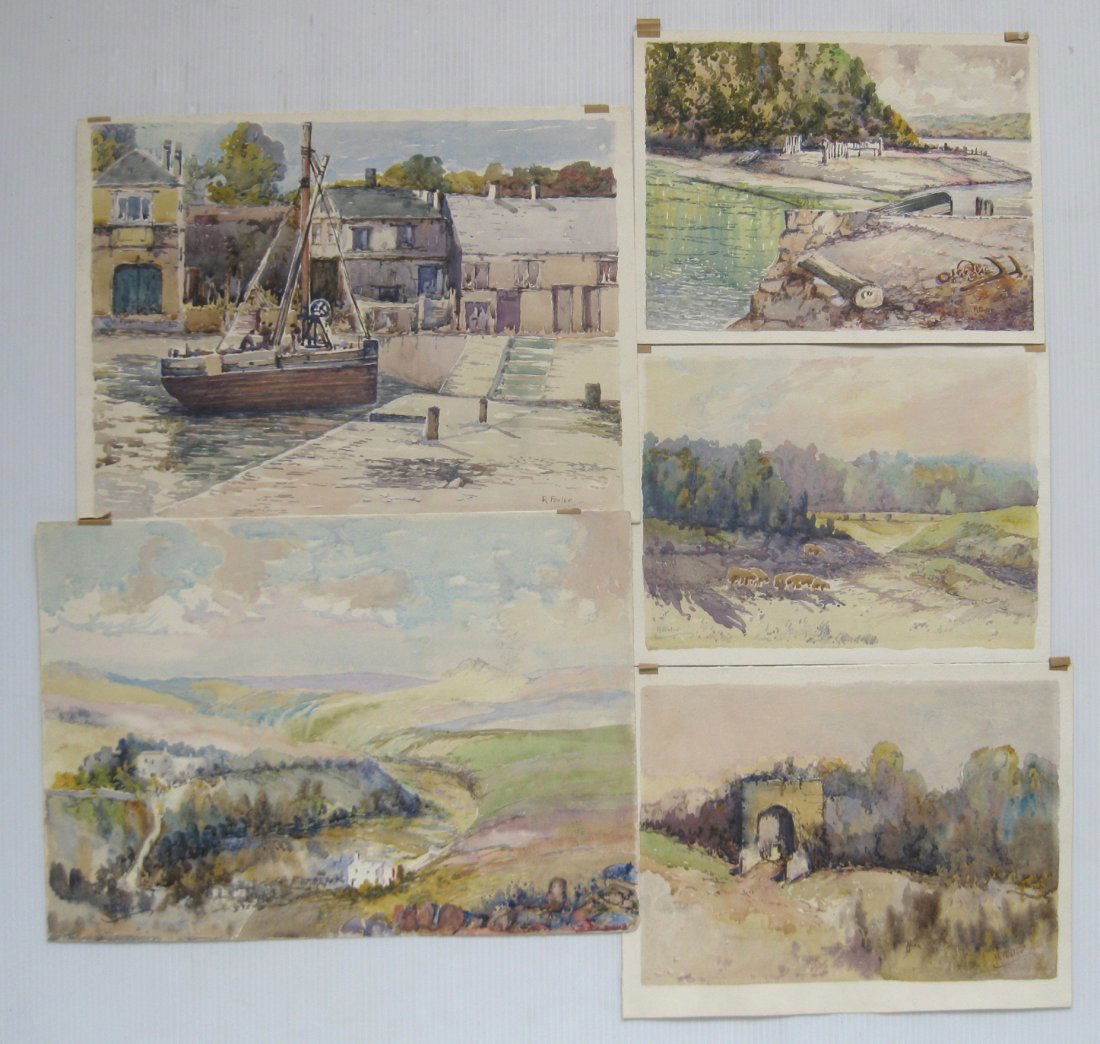 Roland Fosler 5 watercolors (1 of 7)
