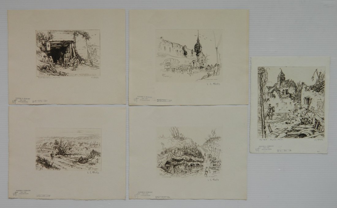 Lester G. Hornby 5 etchings (1 of 8)