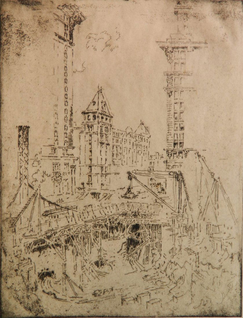 Joseph Pennell etching (1 of 4)