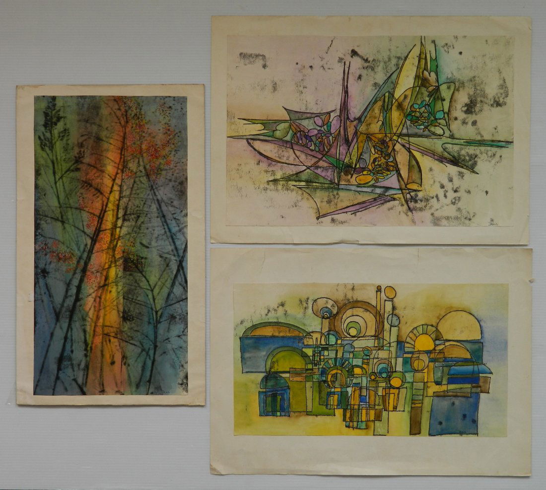 20th c. American School 3 watercolors (1 of 10)