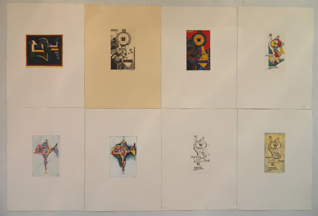 Karl Hagedorn etchings with hand-coloring (1 of 10)