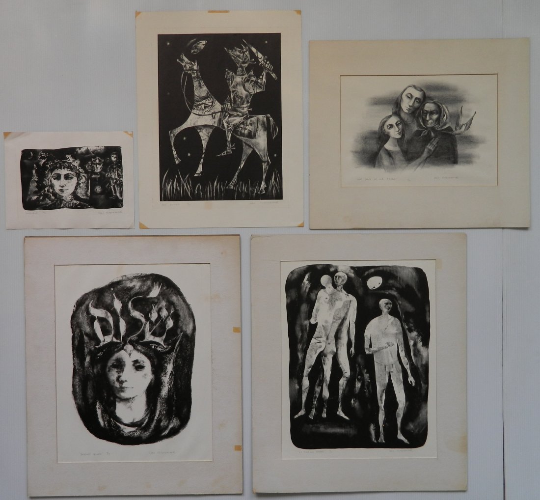 Jean Schonwalter 5 lithographs: Jean Schonwalter- ''Sabbath Queen''; ''The Days of Our Years''; ''Of Time and Dreams''; ''Nocturne'' and ''Don Quixote''- 5 lithographs, all signed and titled in pencil, small editions, generally good