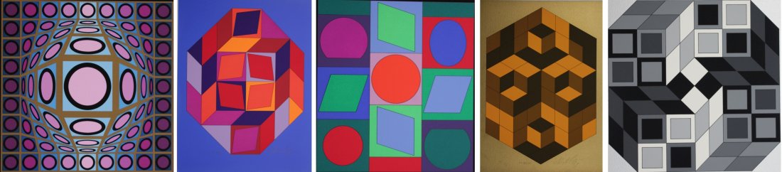 Victor Vasarely 5 silkscreens (1 of 10)