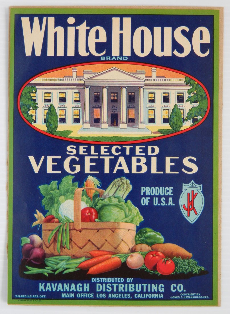 White House Vegetables paper advertisement: White House Vegetables paper advertisement. 9 1/2 x 6 3/4''