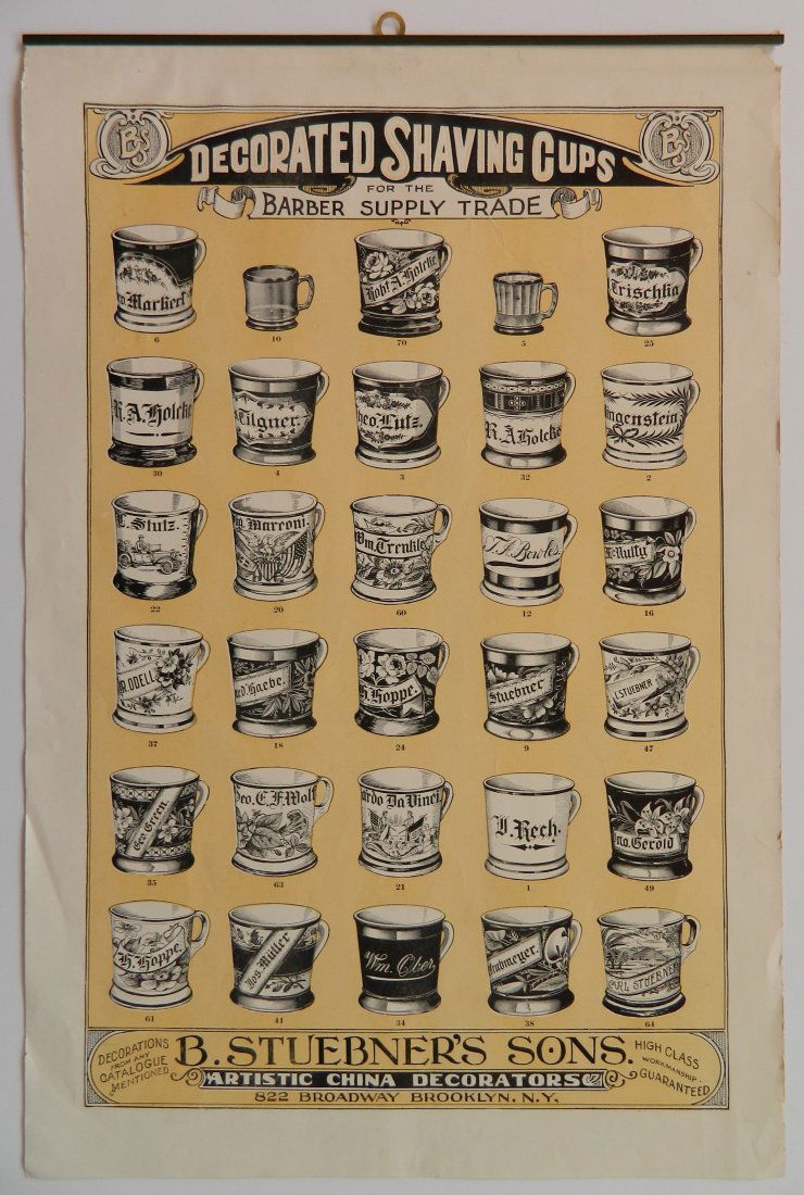 Decorated shaving mug advertisement (1 of 3)