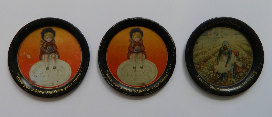 3 Small tin advertising trays (1 of 5)