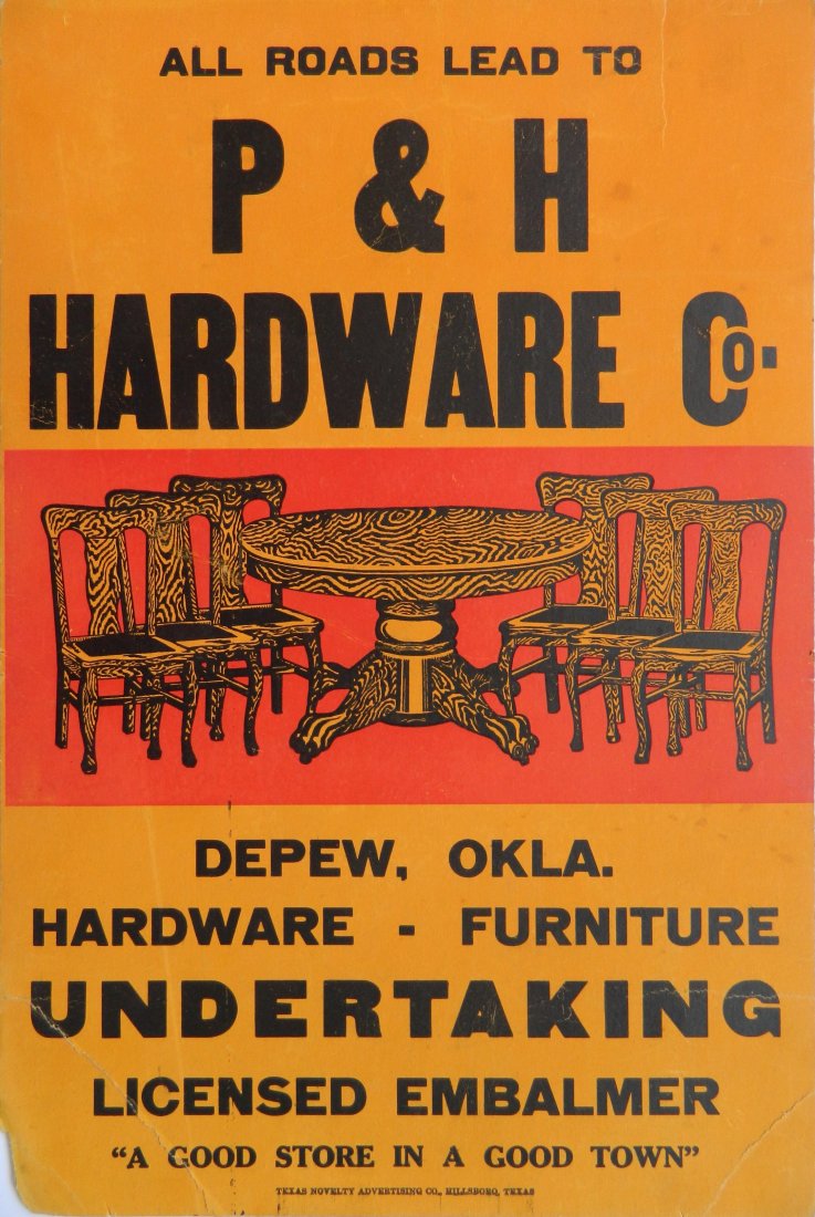 P & H Hardware Co. advertisement cardboard sign (1 of 5)