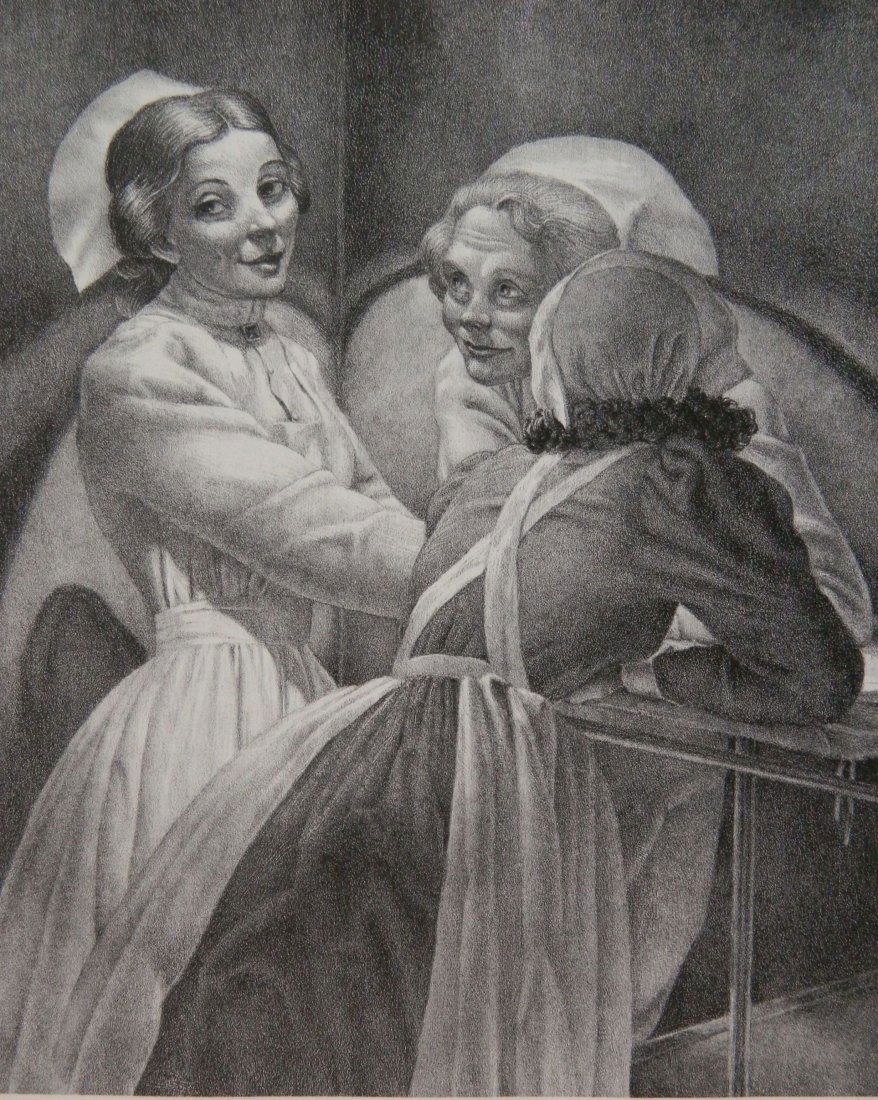 Kyra Markham lithograph: Kyra Markham (American 1891-1971)- ''And He Said''- lithograph, 1943, signed, dated, titled and numbered 8/50 in pencil, very good condition. 12 1/8 x 9 7/8''