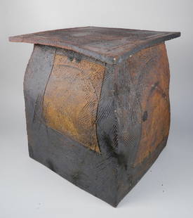 George Roby ceramic sculpture: George Roby (American 20th c.)- Untitled- ceramic sculpture, signed with initials. 21 x 18 x 18''