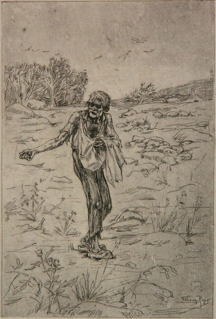 Felicien Rops etching and drypoint (1 of 3)