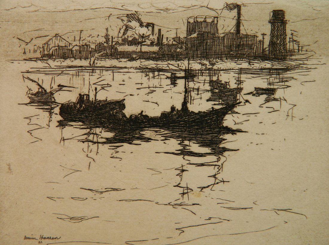 Armin Hansen etching (1 of 4)