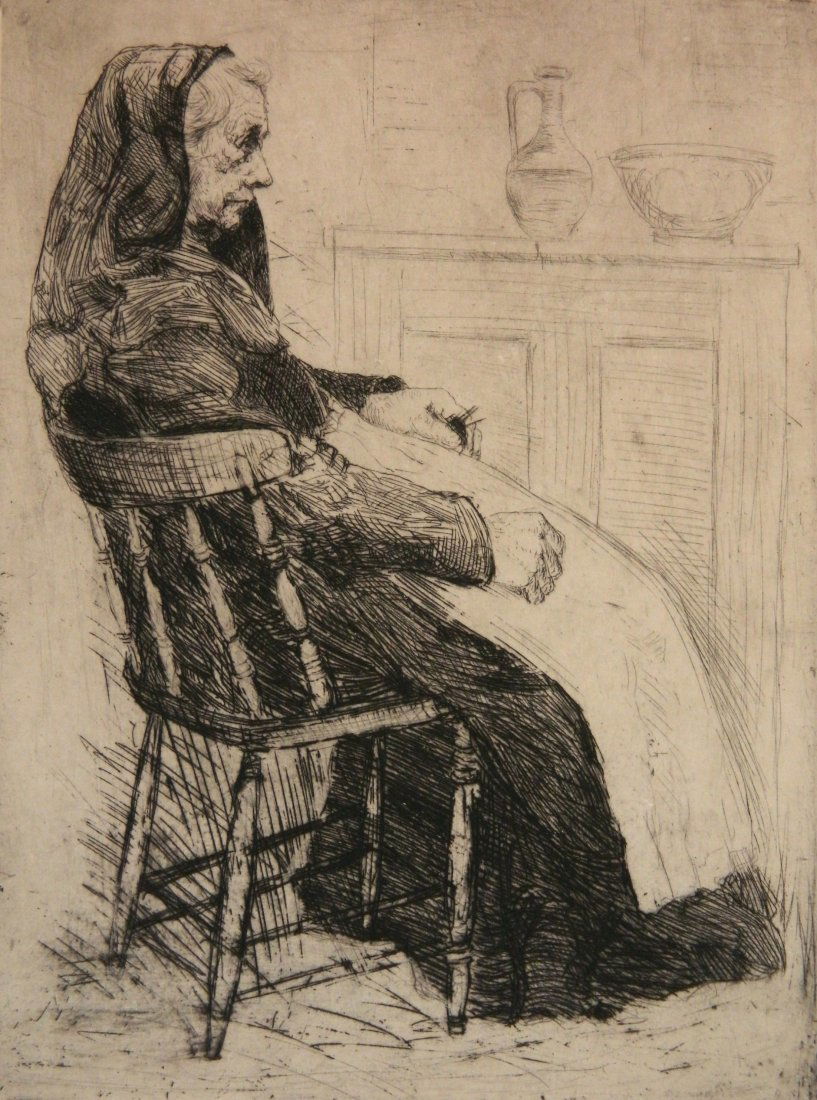 Abraham Walkowitz etching (1 of 4)