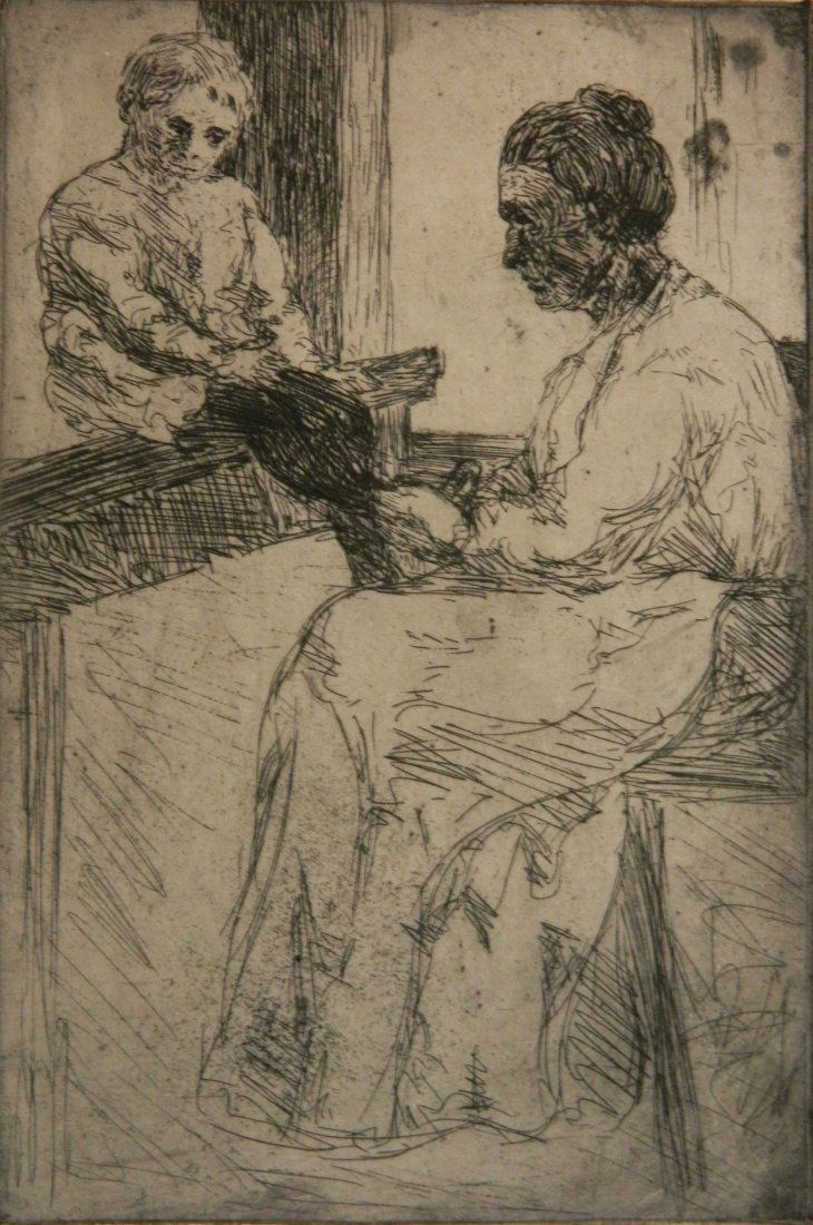 Abraham Walkowitz etching (1 of 4)