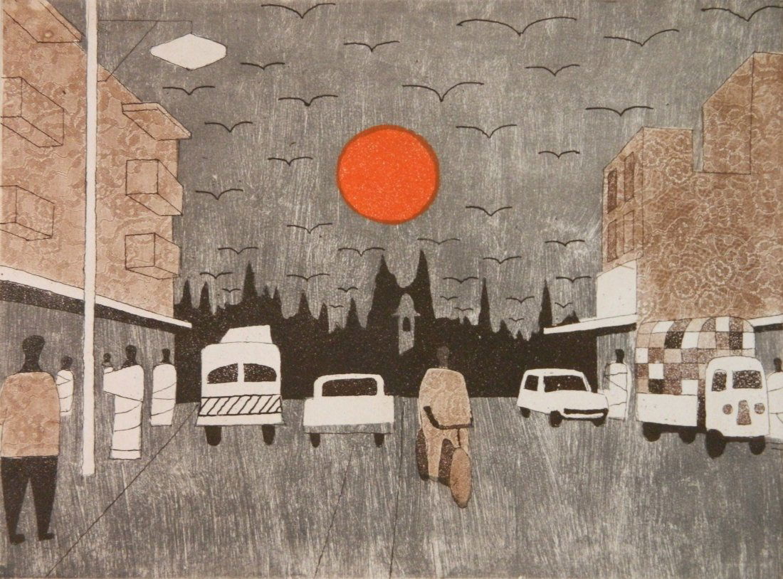 Julian Trevelyan etching in colors (1 of 4)