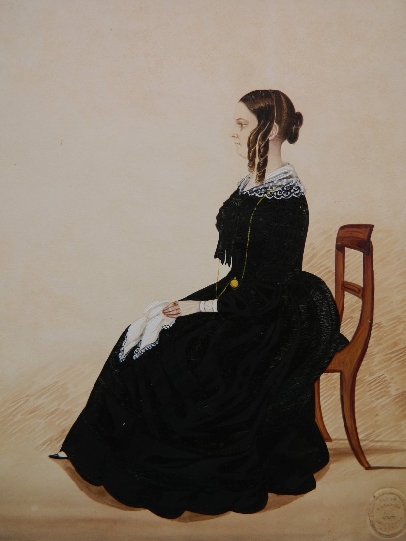 19th c. American School watercolor and ink (1 of 4)