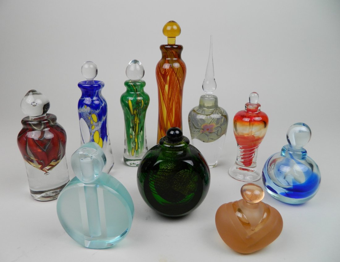 10 Contemporary art glass scent bottles (1 of 9)