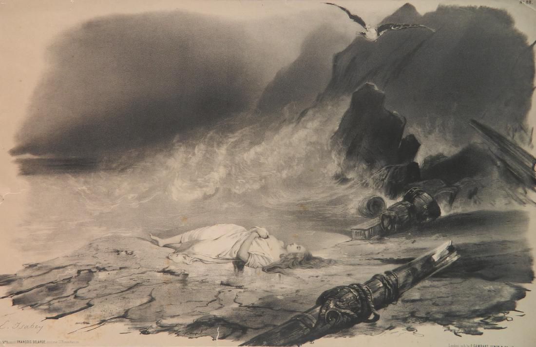 Eugene Isabey lithograph (1 of 5)