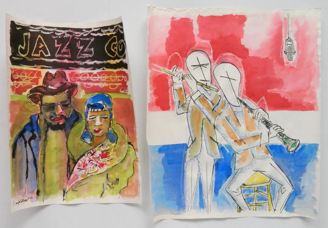 Stephen Longstreet 2 watercolor and pen and ink (1 of 5)