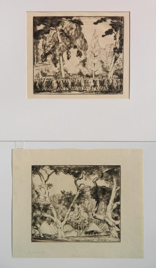 Bror J. O. Nordfeldt 2 etchings (1 of 9)