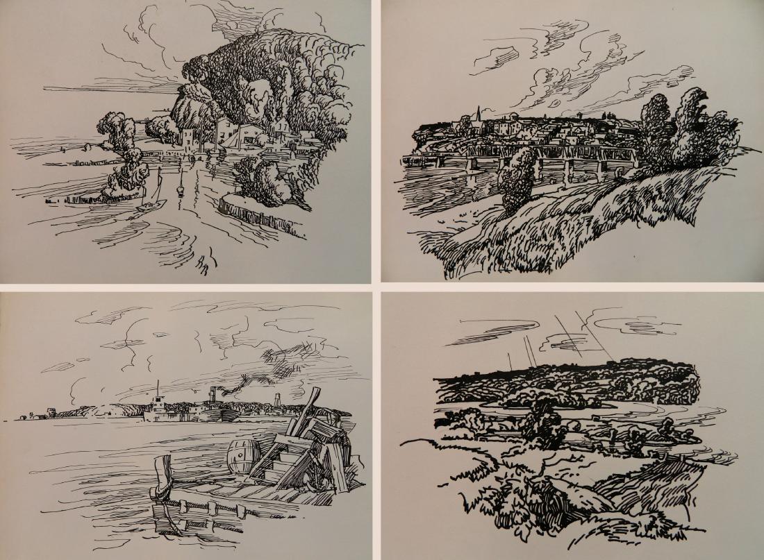 Attributed to Frank Wilcox 4 pen and ink (1 of 9)