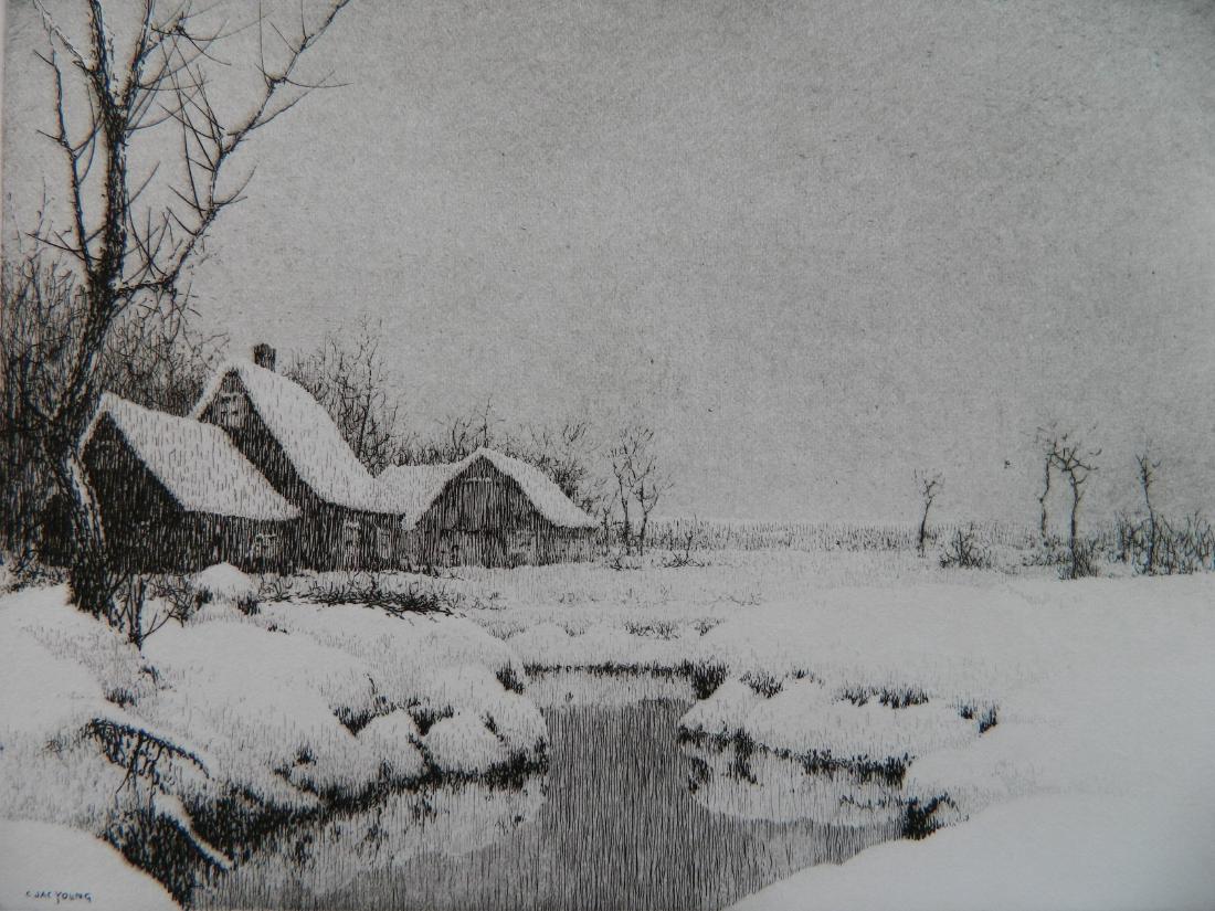 Charles Jac Young etching and drypoint (1 of 4)