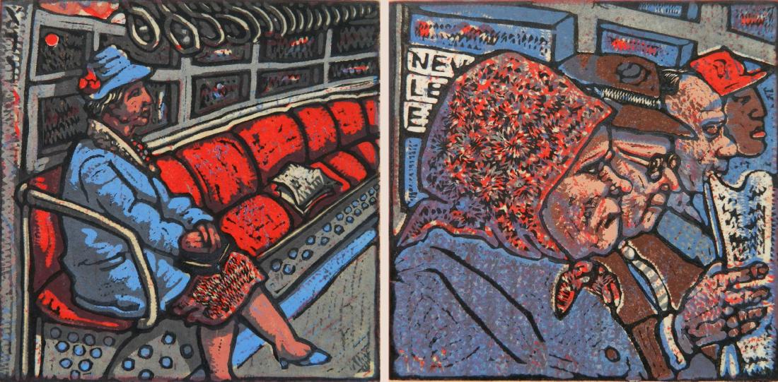 20th c. American School woodcut (1 of 5)