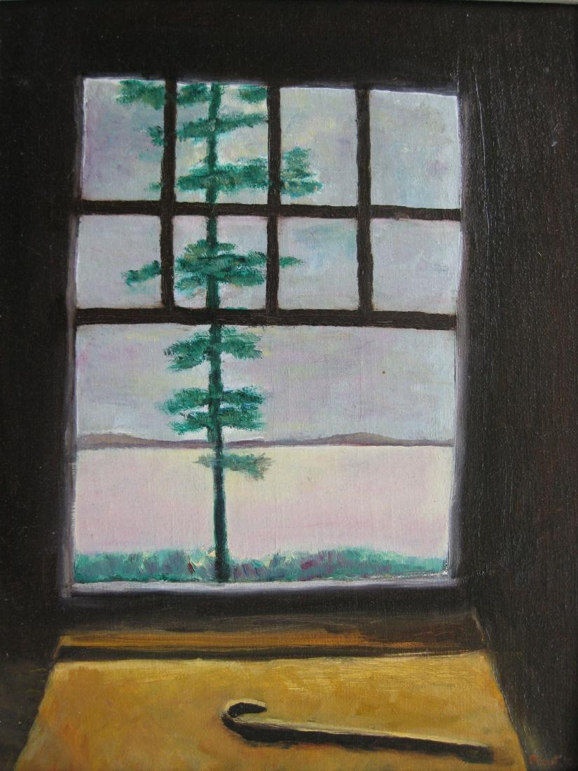 Edward H. (Ted) Frost oil: Edward H. (Ted) Frost- Came By Window- oil on canvas, 2002, signed Frost '02 lower right, very good condition. 14 x 11''