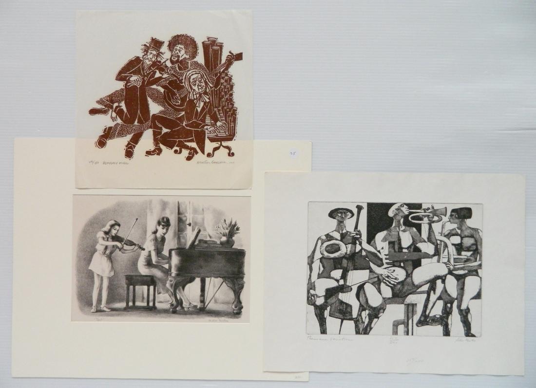 3 American prints- Music themes (1 of 8)