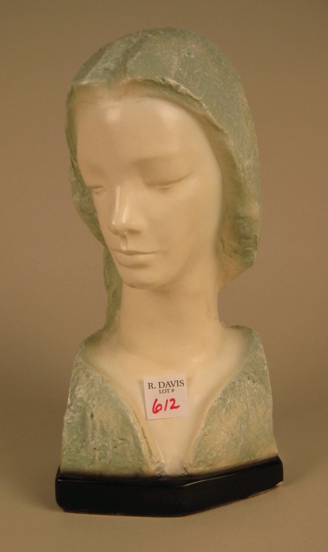 Vincent Glinsky statue: Vincent Glinsky- Bust of a Woman- composition sculpture. 10 1/2''h