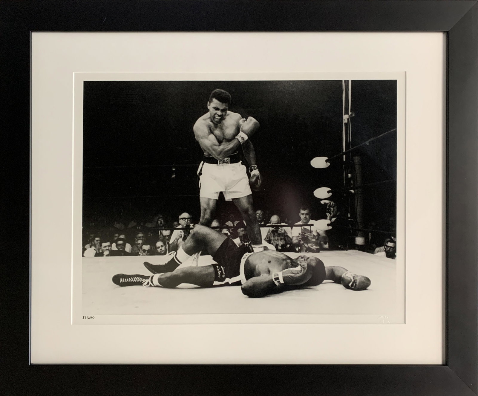 John Rooney - 'Clay & Liston' - Photograph on Paper - Limited Edition: Artist John Rooney, (American), ‘Clay & Liston’, 23” x 28” x 1” Framed Size, 18.5” x 13.25” Unframed, Limited Edition, Photograph on Paper, #37/250, signed an