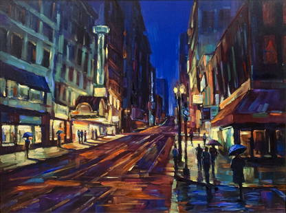 Michael Flohr - 'Streets of Gold' - Giclee on Canvas - Limited Edition: Michael Flohr (American, b.1975), 'Streets of Gold', 48" x 36" canvas size, Hand-Embellished Giclee on Paper, Limited Edition, #175/195, signed and numbered by the artist, stretched on premium wood st