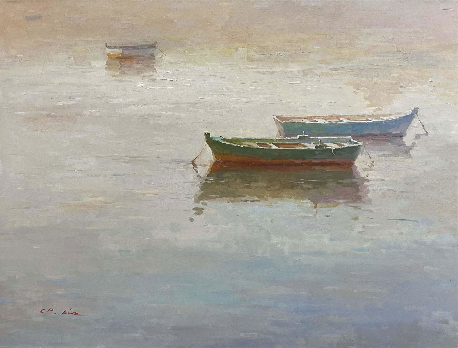 C.P. Kim - 'Drifting Off To Tranquility' - Oil on Canvas - Original (1 of 4)