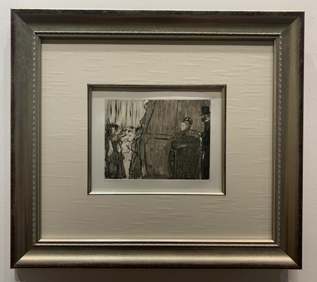 Edgar Degas ‘Ludovic Halevy Meeting Madame Cardinal Backstage’ Numbered Etching - 22.5x2 (1 of 7)