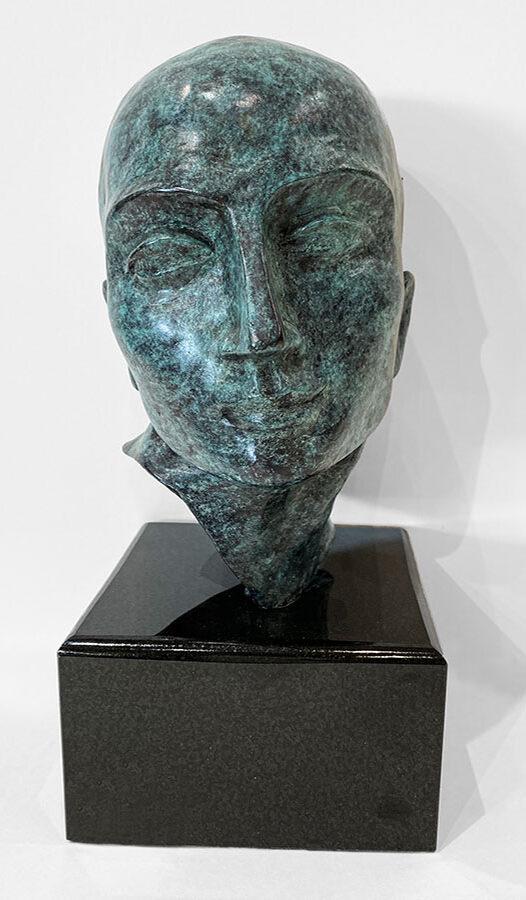 Yuroz ‘Man’s Head’ Bronze Sculpture w/ Granite Base – 5.25x11x5 (1 of 4)