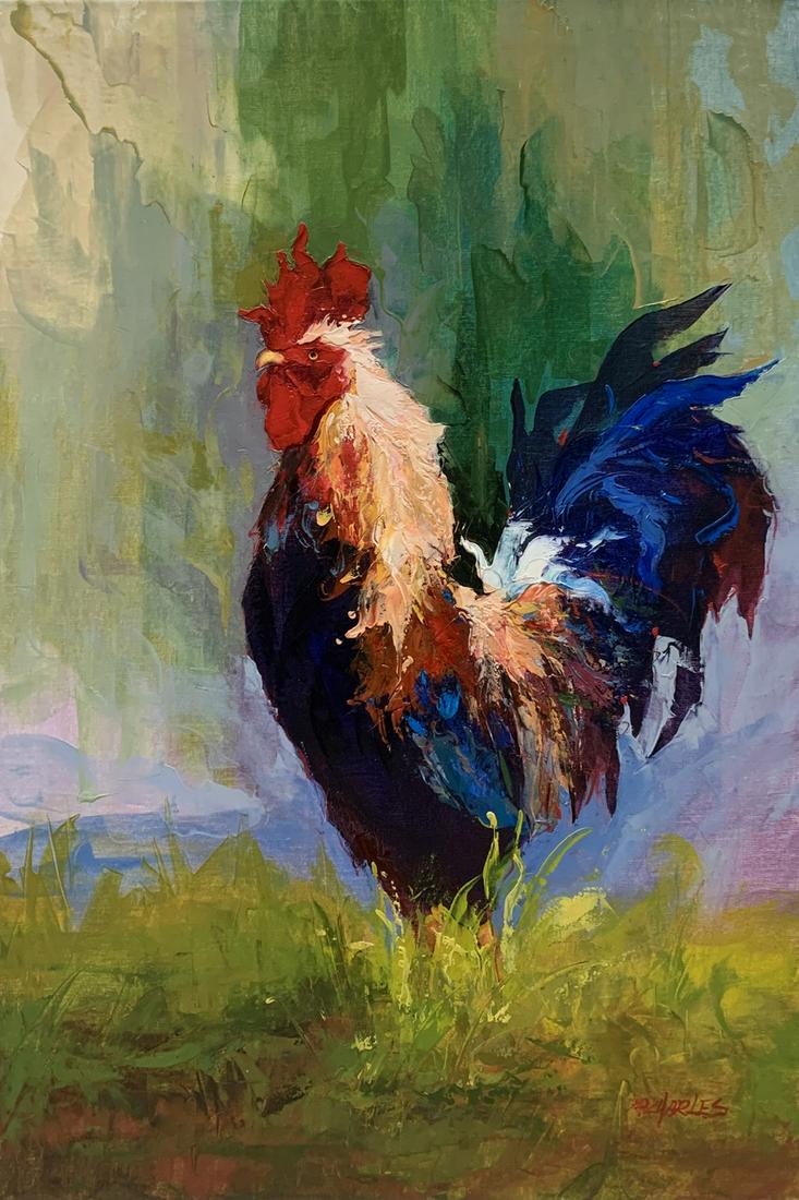 P. Charles ‘Rooster’ Original Signed Painting – 24x36 (1 of 4)