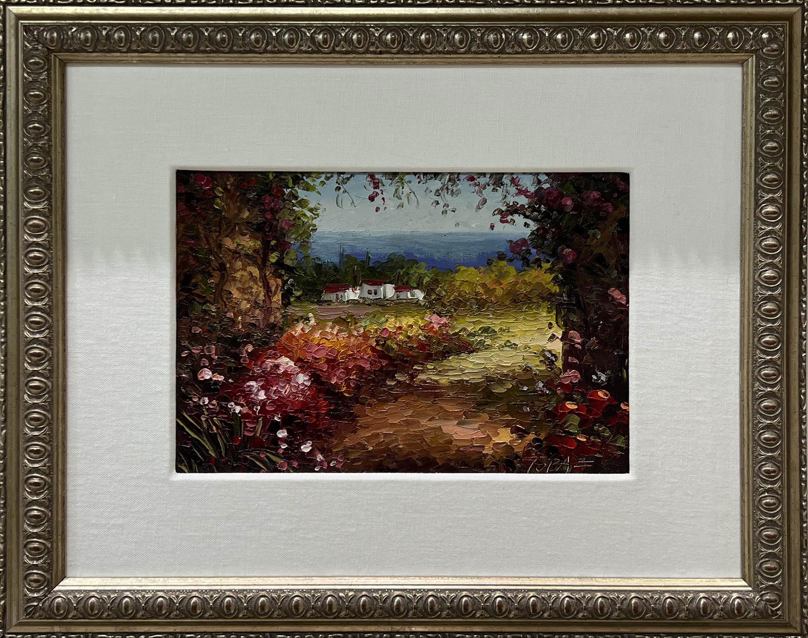 Topaz ‘Summer Tuscan Village’ Original Signed Painting – 18x15 (1 of 4)