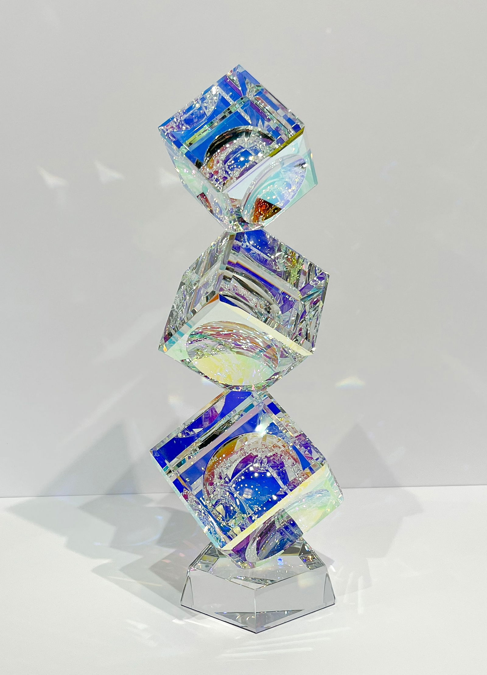 Harold Lustig - 13" Three Tumbling Cube sculpture - 13x4.25x4.25 (1 of 6)