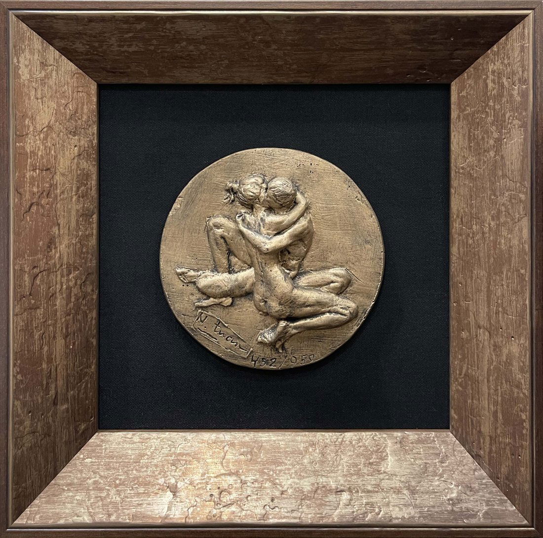 Nguyen Tuan ‘Embrace’ Bronze Wall Sculpture – 13.75 x 13.75 x 2.25 (1 of 8)